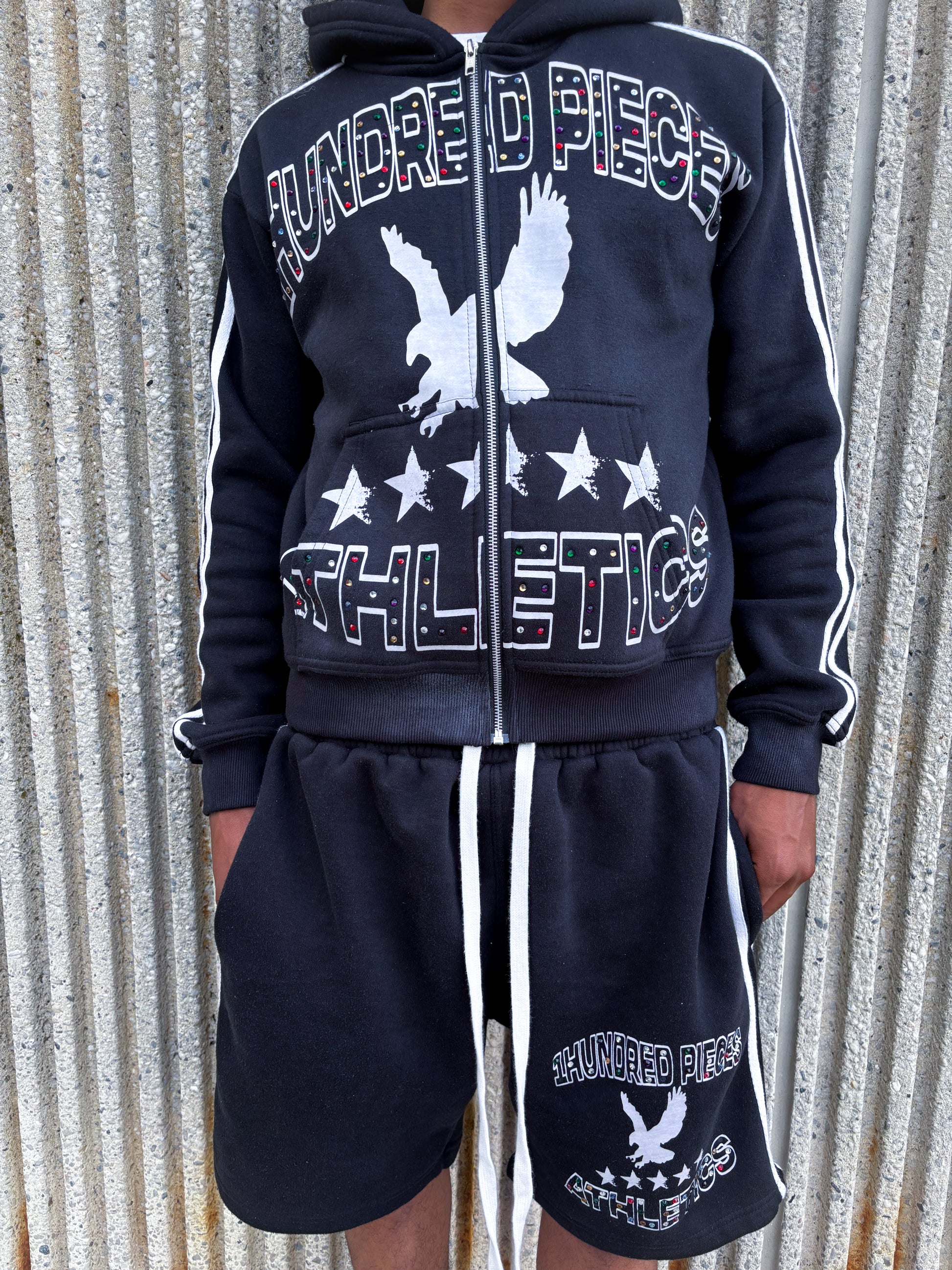 BLACK "ATHLETICS" SWEATSUIT