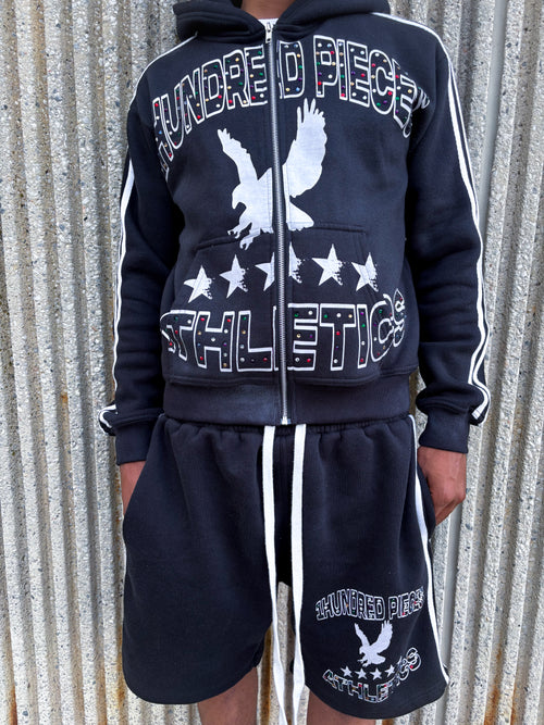 BLACK "ATHLETICS" SWEATSUIT