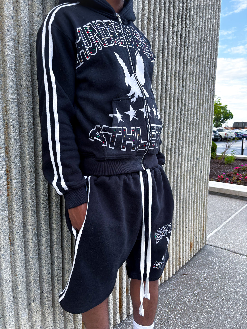 BLACK "ATHLETICS" SWEATSUIT