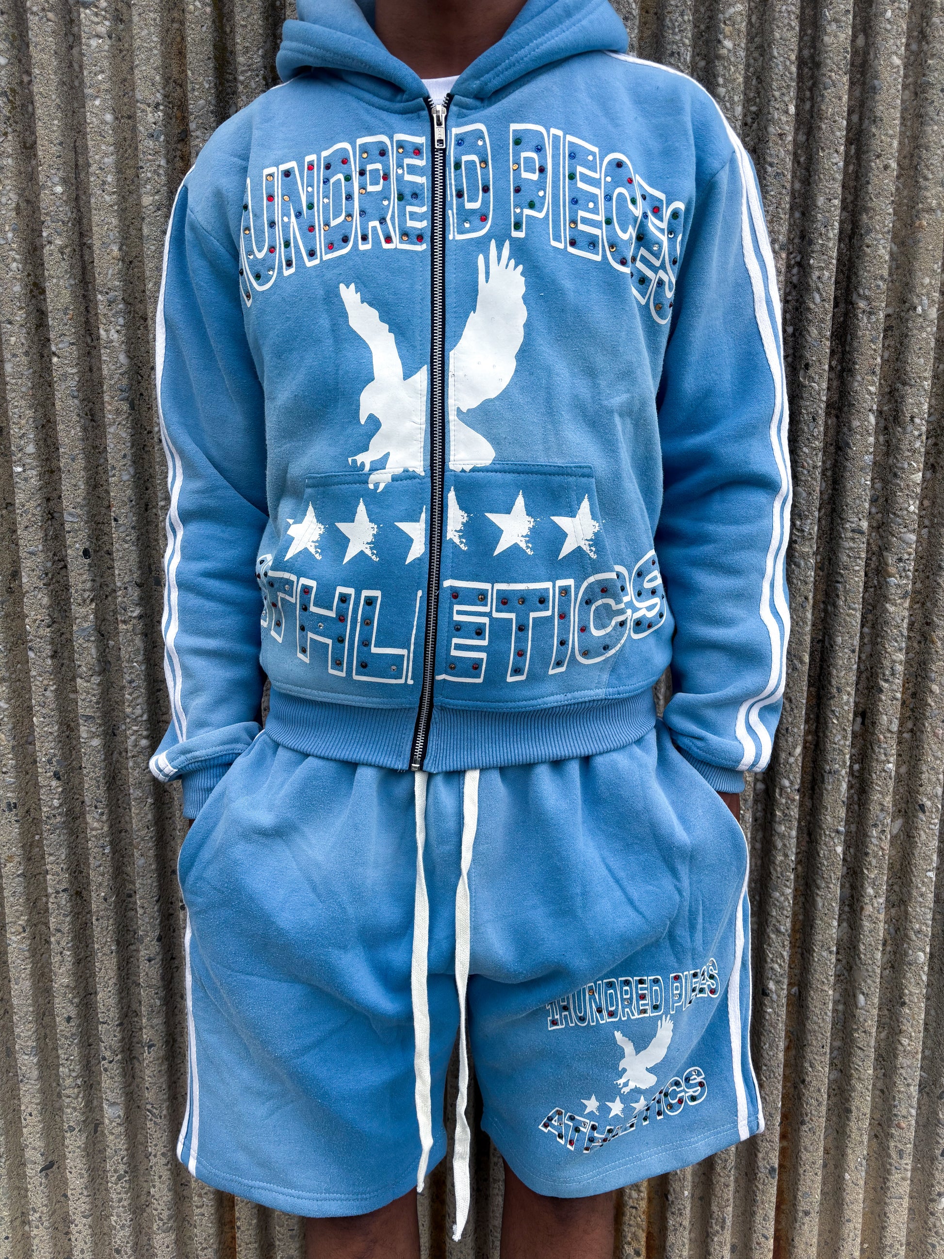 BLUE "ATHLETICS" SWEATSUIT