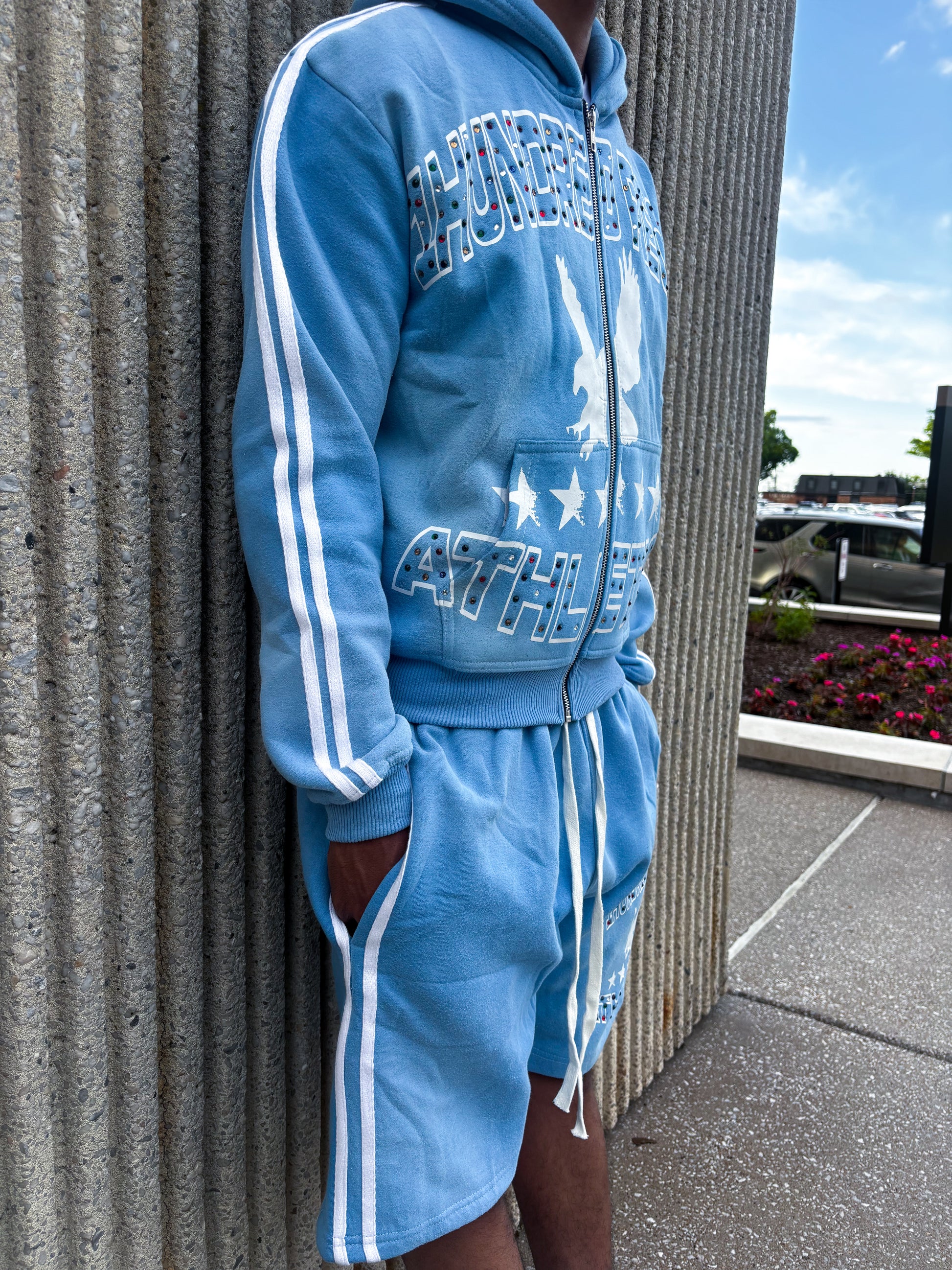 BLUE "ATHLETICS" SWEATSUIT