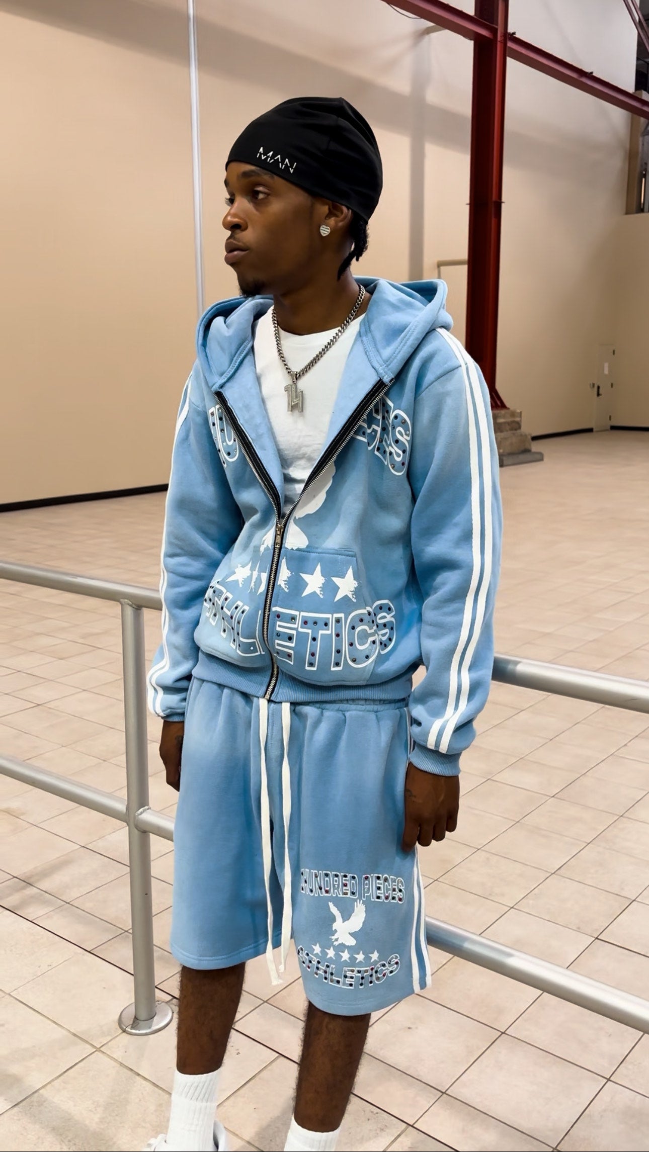 BLUE "ATHLETICS" SWEATSUIT
