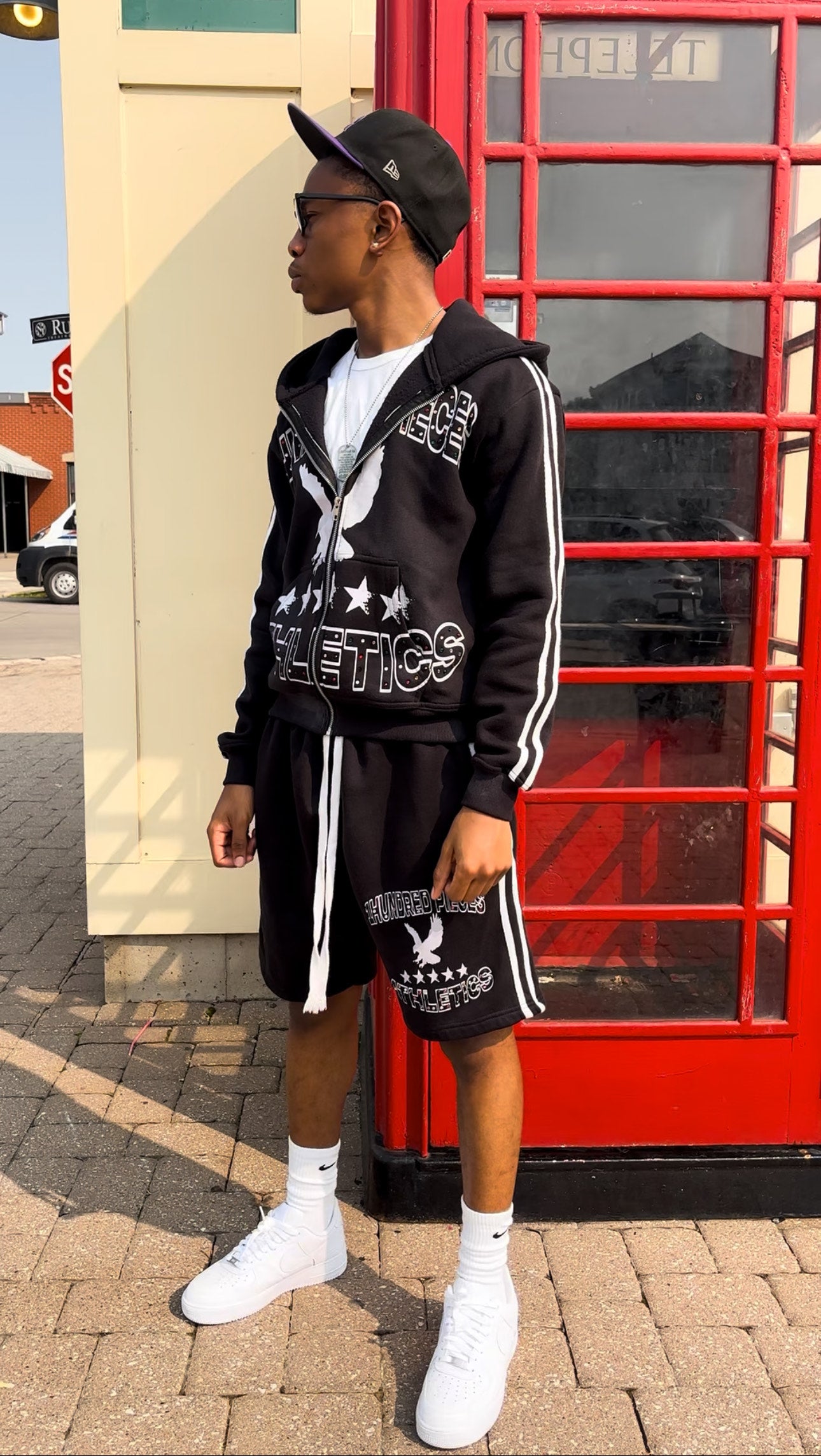 BLACK "ATHLETICS" SWEATSUIT